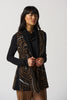 Image of Joseph Ribkoff Tiger Print Knit Vest - Black/Multicolor