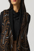 Image of Joseph Ribkoff Tiger Print Knit Vest - Black/Multicolor