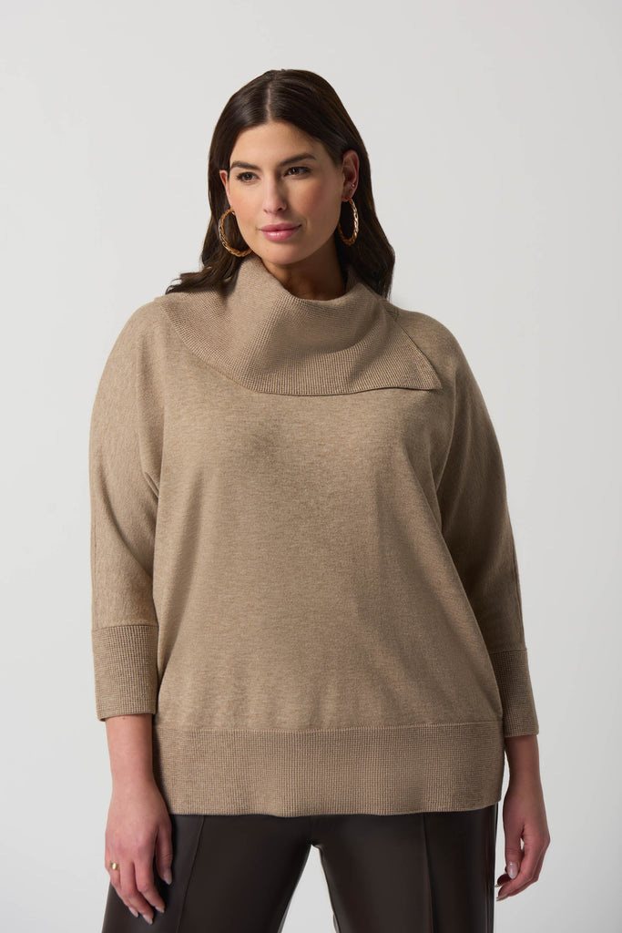Joseph Ribkoff Envelope Collar Sweater - Oatmeal