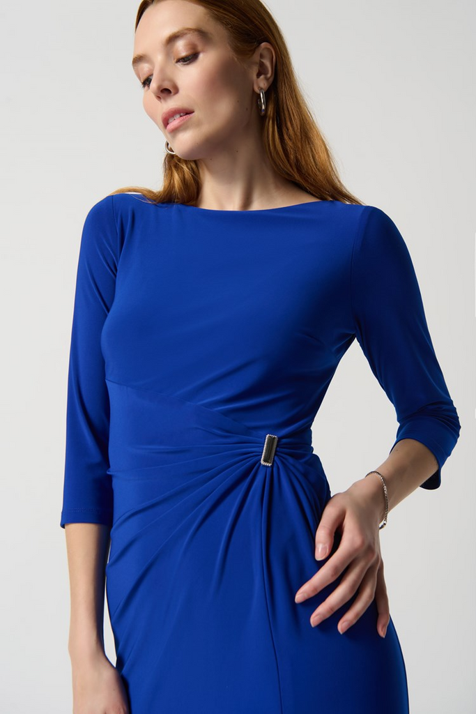 Joseph Ribkoff Silky Knit Side Cinch Dress - Royal Blue