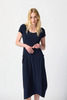 Image of Joseph Ribkoff Silky Knit Cocoon Midi Dress - Midnight