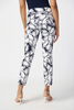 Image of Joseph Ribkoff Tropical Leaf Print Cropped Pants - Midnight/Vanilla *Spring Preview*