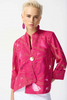 Image of Joseph Ribkoff Textured Jacquard Single Button Swing Jacket - Pink/Gold