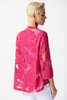 Image of Joseph Ribkoff Textured Jacquard Single Button Swing Jacket - Pink/Gold
