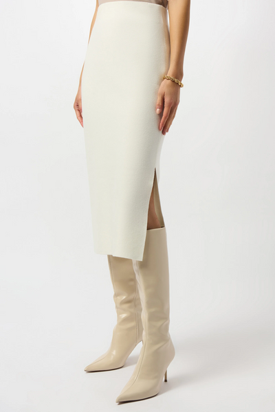 Joseph Ribkoff Sweater Knit Midi Skirt - Winter White