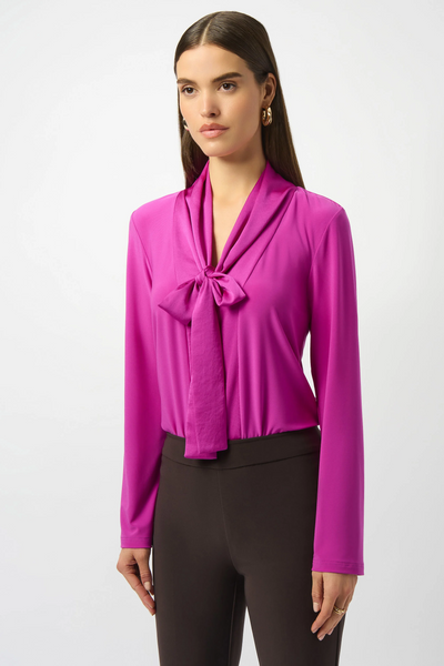 Joseph Ribkoff Silky Knit And Satin Straight Tunic - Cosmos