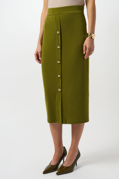 Joseph Ribkoff Moss Crepe Pull-On Pencil Skirt - Artichoke