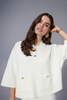 Image of Joseph Ribkoff Sweater Knit Boxy Pullover With Polo Collar - Winter White