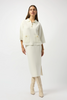 Image of Joseph Ribkoff Sweater Knit Boxy Pullover With Polo Collar - Winter White
