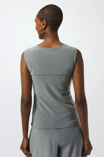 Joseph Ribkoff Melange Silky Knit Square Neck Fitted Camisole - Silver