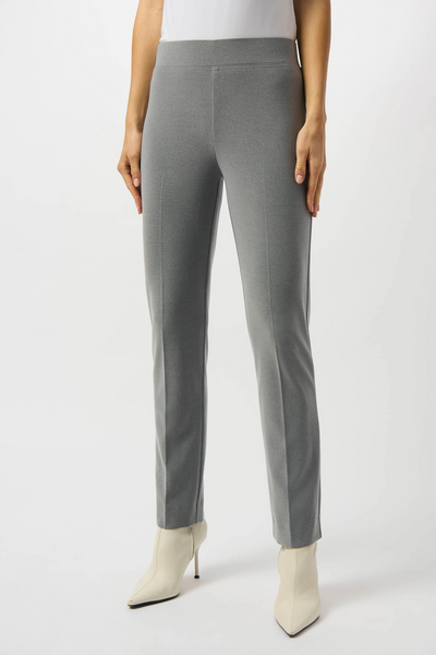 Joseph Ribkoff Melange Silky Knit Straight Leg Pull-On Pants - Silver