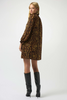 Image of Joseph Ribkoff Recycled Georgette Animal Print Trapeze Dress - Black/Brown
