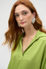 Image of Joseph Ribkoff Hammered Satin Boxy Top - Greenery