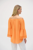 Image of Joseph Ribkoff Bell Sleeve Off Shoulder Georgette Top - Apricot