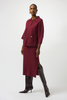 Image of Joseph Ribkoff Sweater Knit Boxy Pullover With Polo Collar - Merlot
