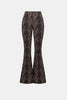Image of Joseph Ribkoff Woven Jacquard Animal Print Flare Pull-On Pants - Black/Multi