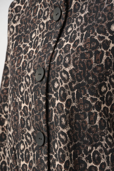 Joseph Ribkoff Jacquard Animal Print Trapeze Jacket - Black/Multi