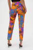 Image of Joseph Ribkoff Straight Leg Tropical Print Pull On Pant - Multicolor