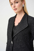 Image of Joseph Ribkoff Textured Lurex Jacquard Single Button Trapeze Jacket - Black