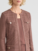 Image of Misook Tailored Tonal Striped Knit Jacket - Midnight Umber