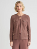 Image of Misook Tailored Tonal Striped Knit Jacket - Midnight Umber