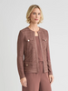 Image of Misook Tailored Tonal Striped Knit Jacket - Midnight Umber