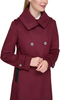 Image of Karl Lagerfeld Paris Double Breasted Tab Detail Wool Blend Maxi Peacoat - Burgundy