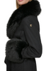 Image of Karl Lagerfeld Paris Belted Wool Blend Coat with Faux Fur Collar & Cuffs - Black