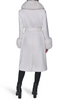 Image of Karl Lagerfeld Paris Belted Wool Blend Coat with Faux Fur Collar & Cuffs - White
