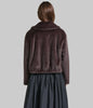 Image of Karl Lagerfeld Paris Cropped Faux Fur Zip Front Jacket - Java