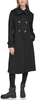 Image of Karl Lagerfeld Paris Double Breasted Tab Detail Wool Blend Maxi Peacoat - Black