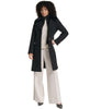 Image of Karl Lagerfeld Paris Faux Fur Collar Walker Coat with Zip-In Bib - Black