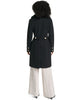 Image of Karl Lagerfeld Paris Faux Fur Collar Walker Coat with Zip-In Bib - Black
