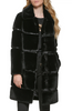 Image of Karl Lagerfeld Paris Paneled Faux Fur Coat - Black