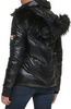 Image of Karl Lagerfeld Paris Aprés Ski Faux Fur Trim Hood Water Resistant Chevron Puffer Jacket - Black *Take an EXTRA 25% Off*