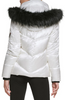 Image of Karl Lagerfeld Paris Aprés Ski Faux Fur Trim Hood Water Resistant Chevron Puffer Jacket - White *Take an EXTRA 25% Off*