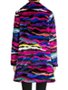 Image of Karl Lagerfeld Paris Multicolor Stripe Faux Fur Coat - Rainbow