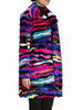 Image of Karl Lagerfeld Paris Multicolor Stripe Faux Fur Coat - Rainbow