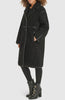 Image of Karl Lagerfeld Paris Oversized Faux Shearling Coat with Faux Leather Trim - Black