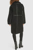 Image of Karl Lagerfeld Paris Oversized Faux Shearling Coat with Faux Leather Trim - Black