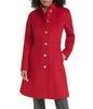 Image of Karl Lagerfeld Paris Wool Blend Stand Collar Button Front Coat - Red