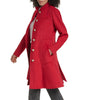 Image of Karl Lagerfeld Paris Wool Blend Stand Collar Button Front Coat - Red