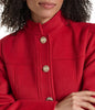 Image of Karl Lagerfeld Paris Wool Blend Stand Collar Button Front Coat - Red