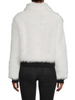 Image of Karl Lagerfeld Paris Faux Fur Bomber Jacket - White
