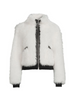 Image of Karl Lagerfeld Paris Faux Fur Bomber Jacket - White