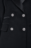 Image of Karl Lagerfeld Paris Double Breasted Wool Blend Longline Tuxedo Coat - Black