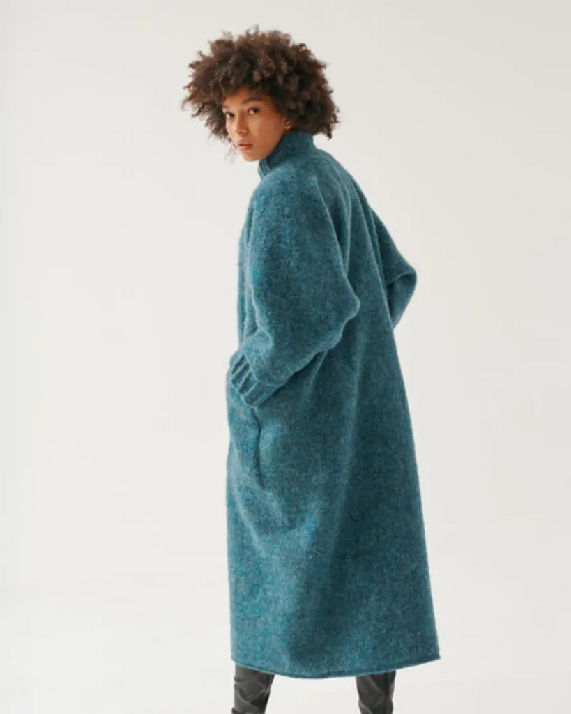 Kedziorek Alpaca Wool Blend Coat - Blue