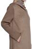 Image of Kenneth Cole Ribbed Sleeve Hooded Wool Blend Coat - Nutmeg Brown