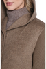 Image of Kenneth Cole Ribbed Sleeve Hooded Wool Blend Coat - Nutmeg Brown