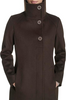 Image of Kenneth Cole Melton Wool Blend Stand Collar Walker Coat - Chocolate Brown